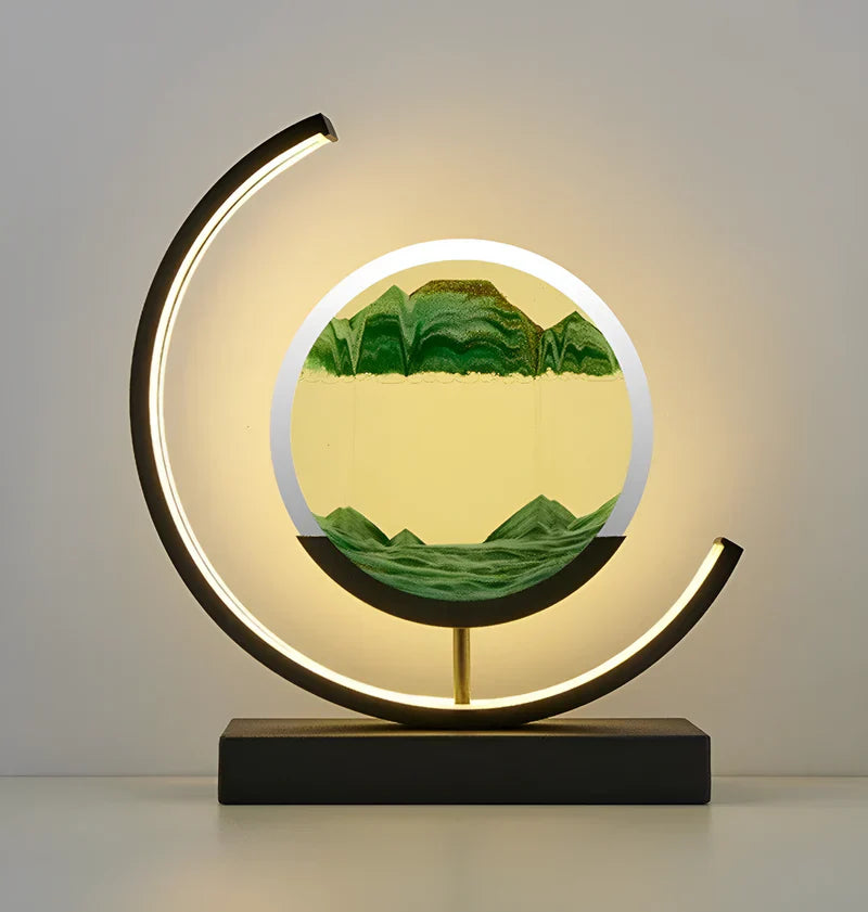 Sandscape - Lámpara LED de arena líquida 3D con luz nocturna de arenas movedizas