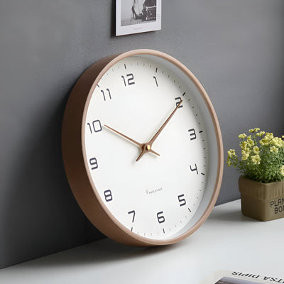 EleQuartz-Clock - Reloj de pared redondo - Reloj de pared nórdico de madera