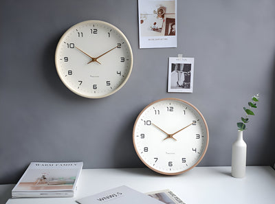 EleQuartz-Clock - Reloj de pared redondo - Reloj de pared nórdico de madera