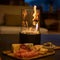 SleekFlame - Elegante brasero de mesa con base de metal negro