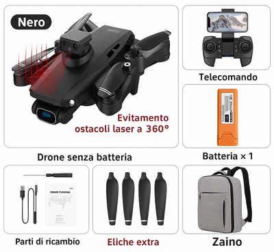 RG109 Pro Drone - Drone 8K HD con doppia telecamera, GPS e motori brushless