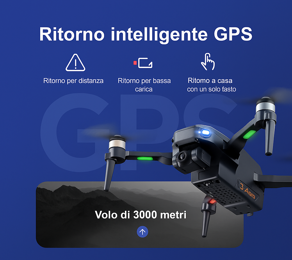 RG109 Pro Drone - Drone 8K HD con doppia telecamera, GPS e motori brushless