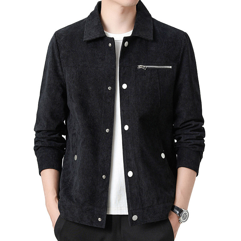 Chaqueta de transición clásica de pana de alta calidad para hombre. 