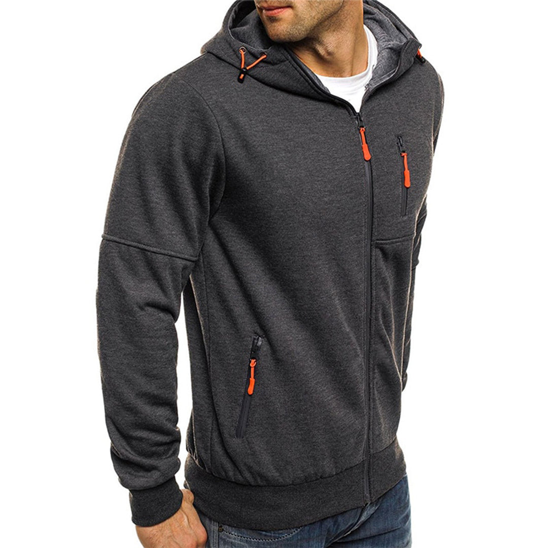 Jacks - Camisa ligera de verano con cremallera y capucha para hombres