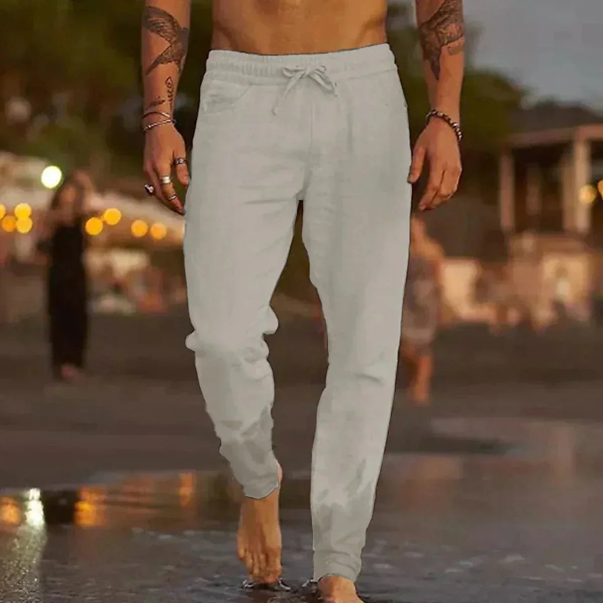 PANTALONES CASUALES DE LINO LUCIAN 