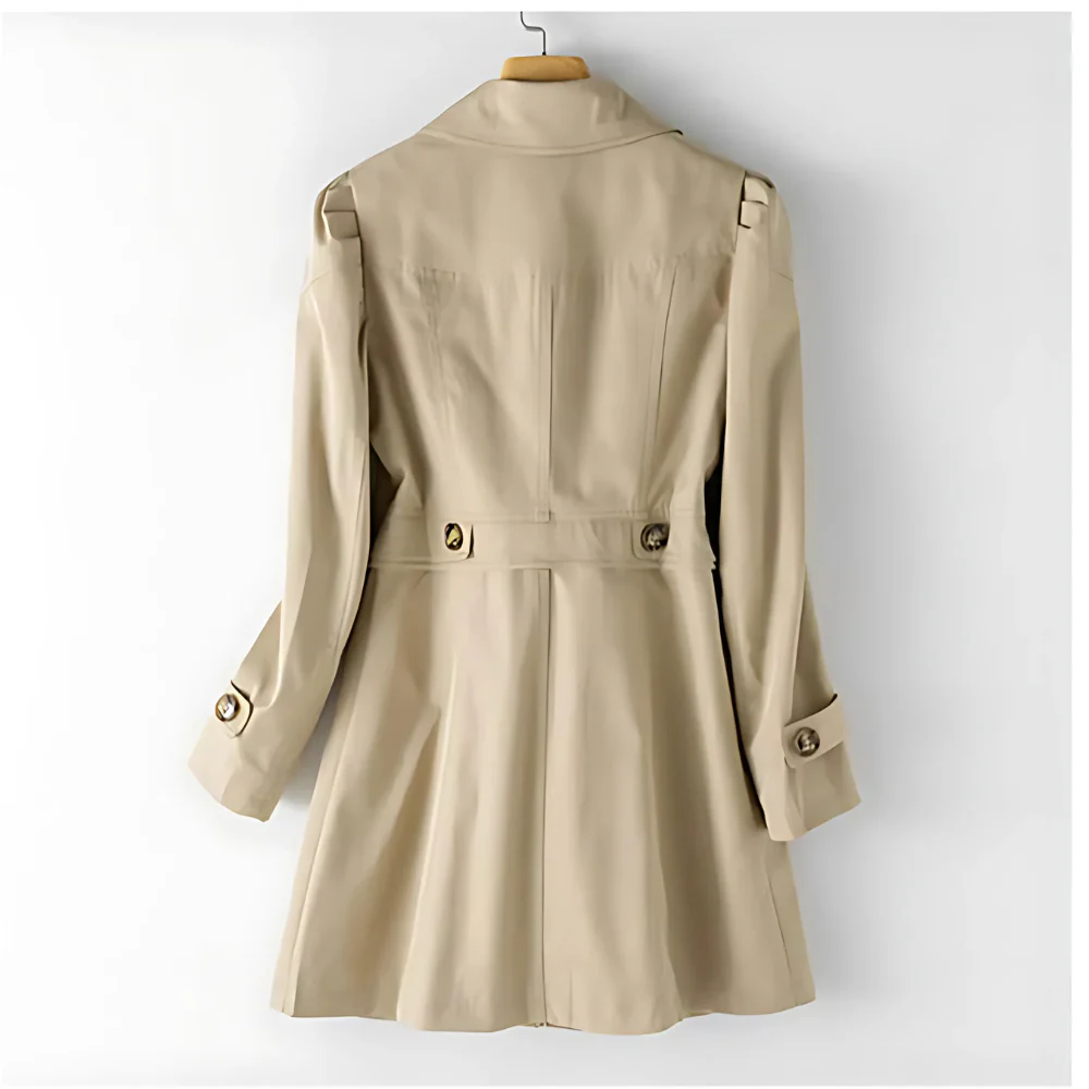 Trench da donna con bottoni - Giacca da stagione intermedia con colletto