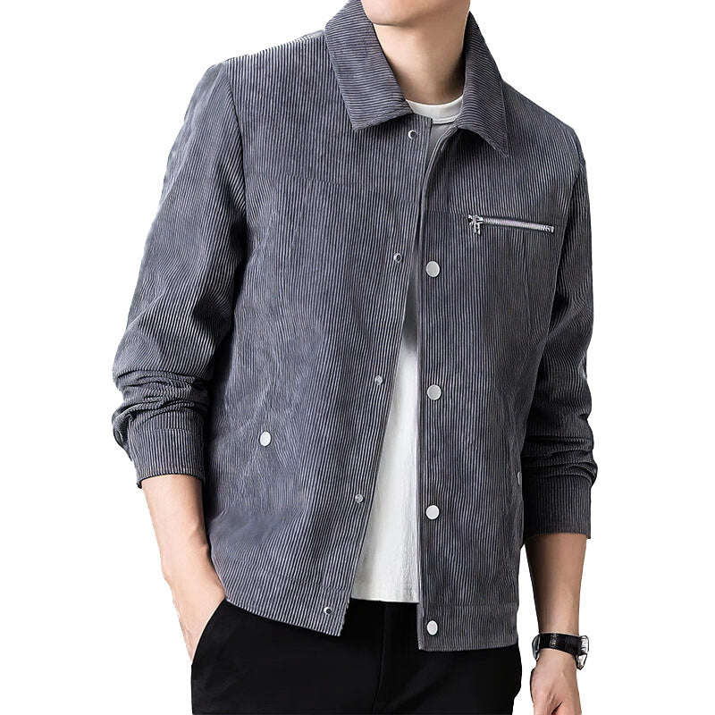 Chaqueta de transición clásica de pana de alta calidad para hombre. 