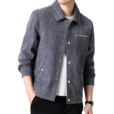 Chaqueta de transición clásica de pana de alta calidad para hombre. 