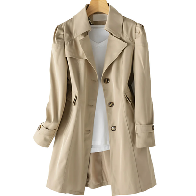 Trench da donna con bottoni - Giacca da stagione intermedia con colletto