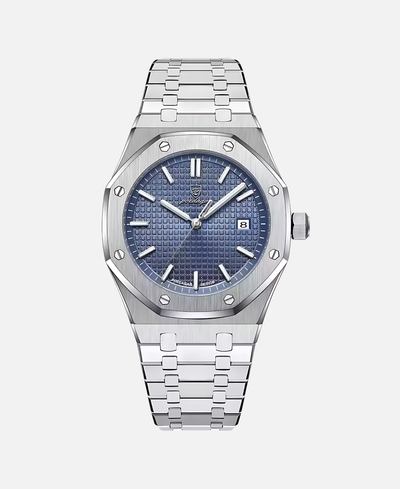 Elegante orologio da polso da uomo da 41 mm con cassa in acciaio inossidabile