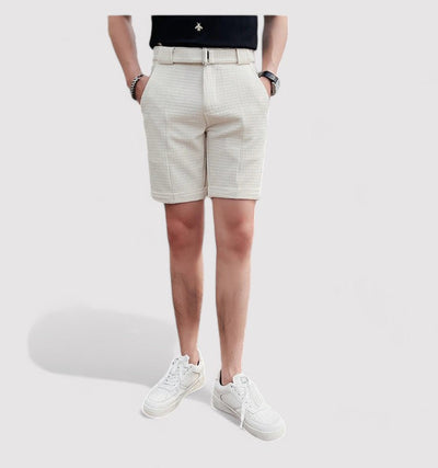 Pantaloncini da uomo a quadri con cintura regolabile