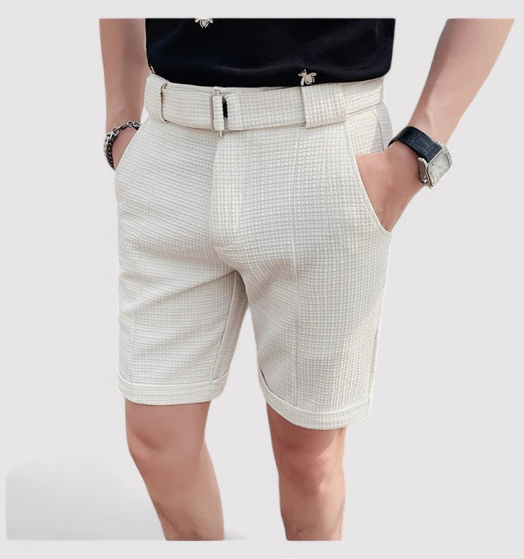 Pantaloncini da uomo a quadri con cintura regolabile