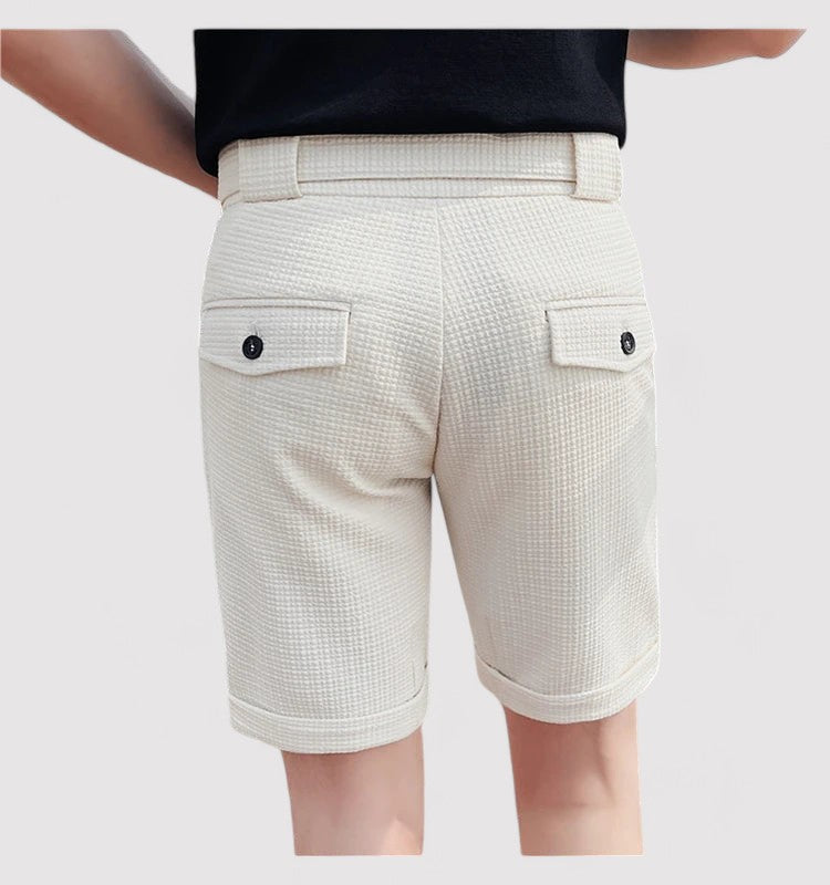 Pantaloncini da uomo a quadri con cintura regolabile