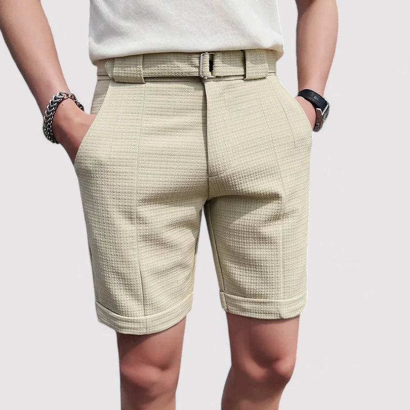 Pantaloncini da uomo a quadri con cintura regolabile