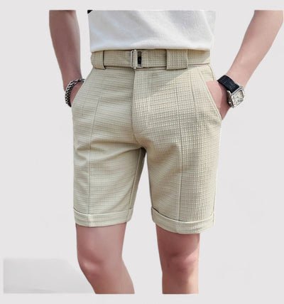 Pantaloncini da uomo a quadri con cintura regolabile