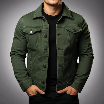 Chaqueta de jeans de ajuste delgado para hombres