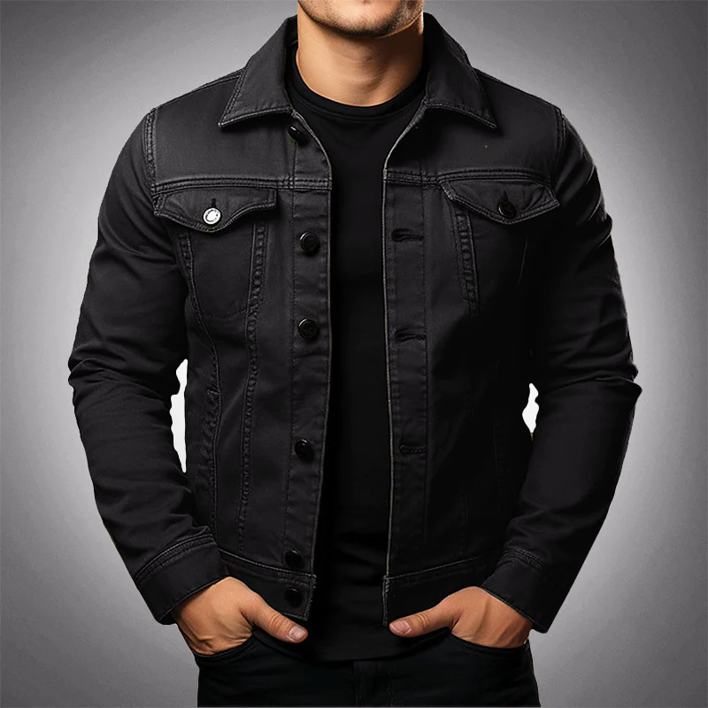 Chaqueta de jeans de ajuste delgado para hombres