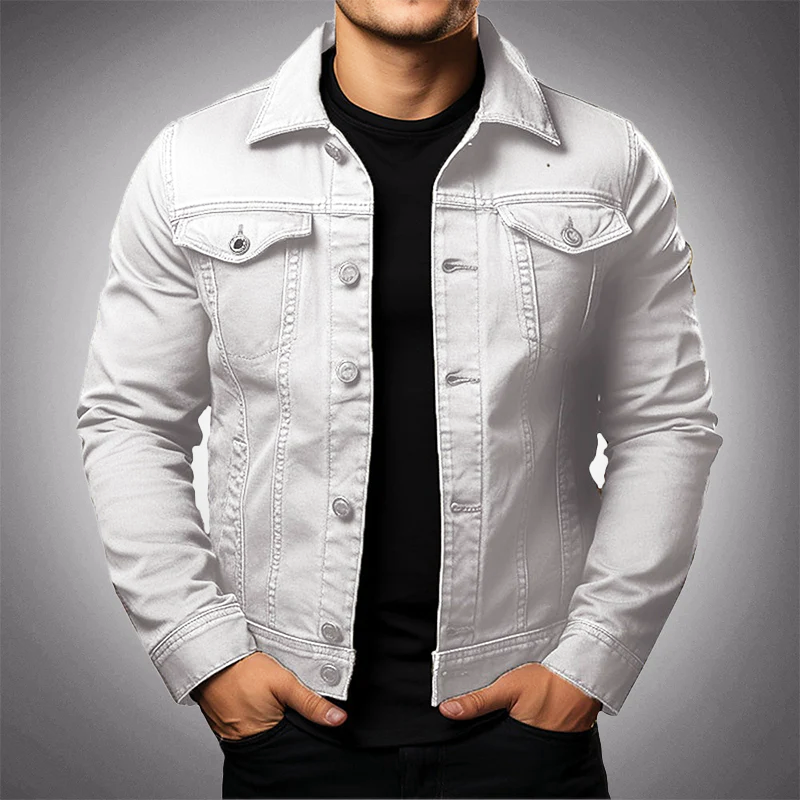 Chaqueta de jeans de ajuste delgado para hombres