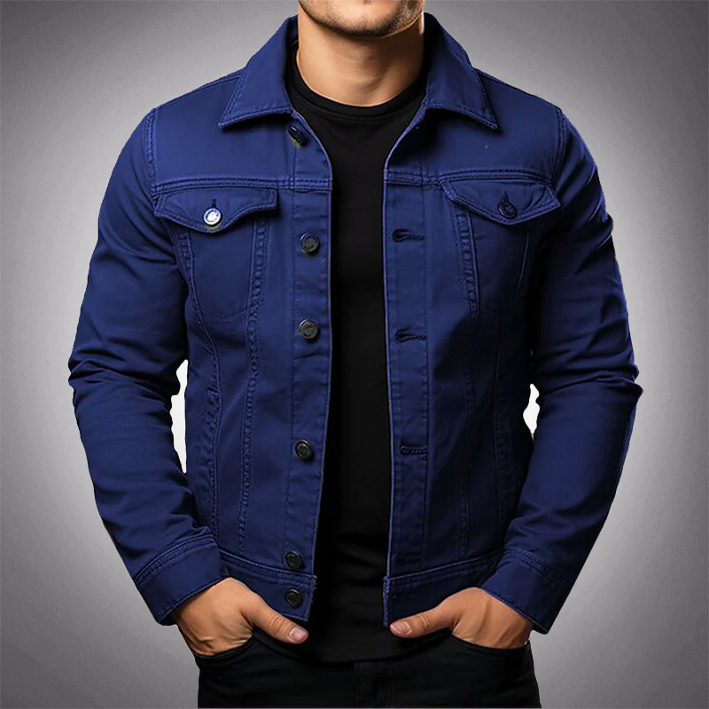 Chaqueta de jeans de ajuste delgado para hombres