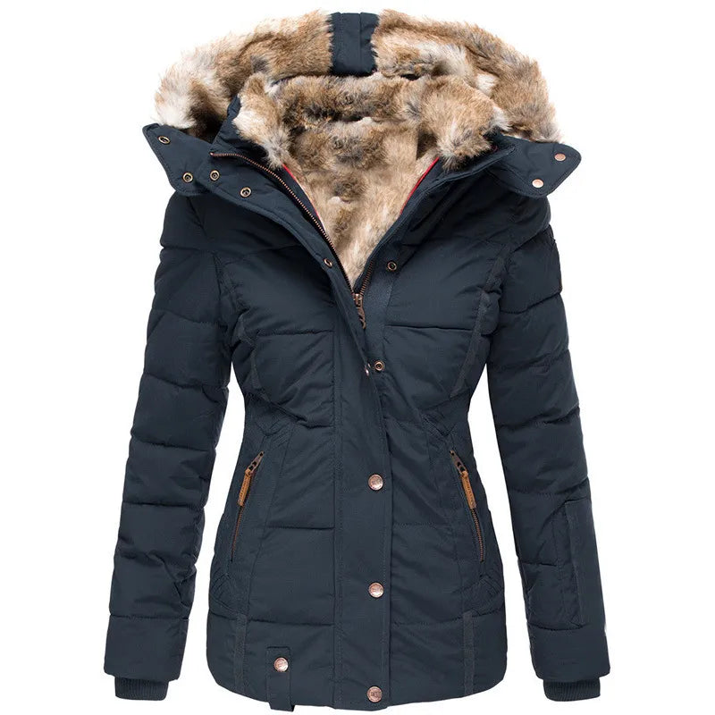 Carla - Confortevole e caldo cappotto invernale con pelliccia per donna