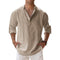 Lunari - Chemise homme en lin à col Henley