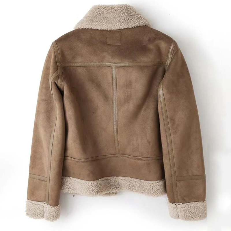 Giacca in pelle con fodera in sherpa - Macie