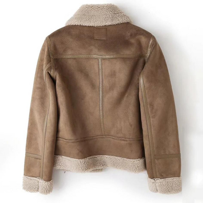 Giacca in pelle con fodera in sherpa - Macie