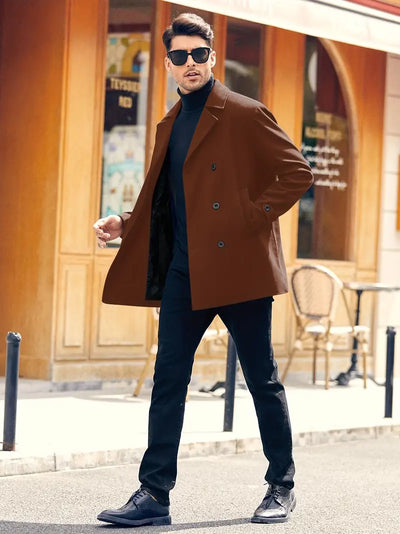 Abrigo de lana de moda para hombres grandes. 
