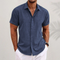 Chemise en lin à manches courtes pour homme, respirante et confortable pour l'été