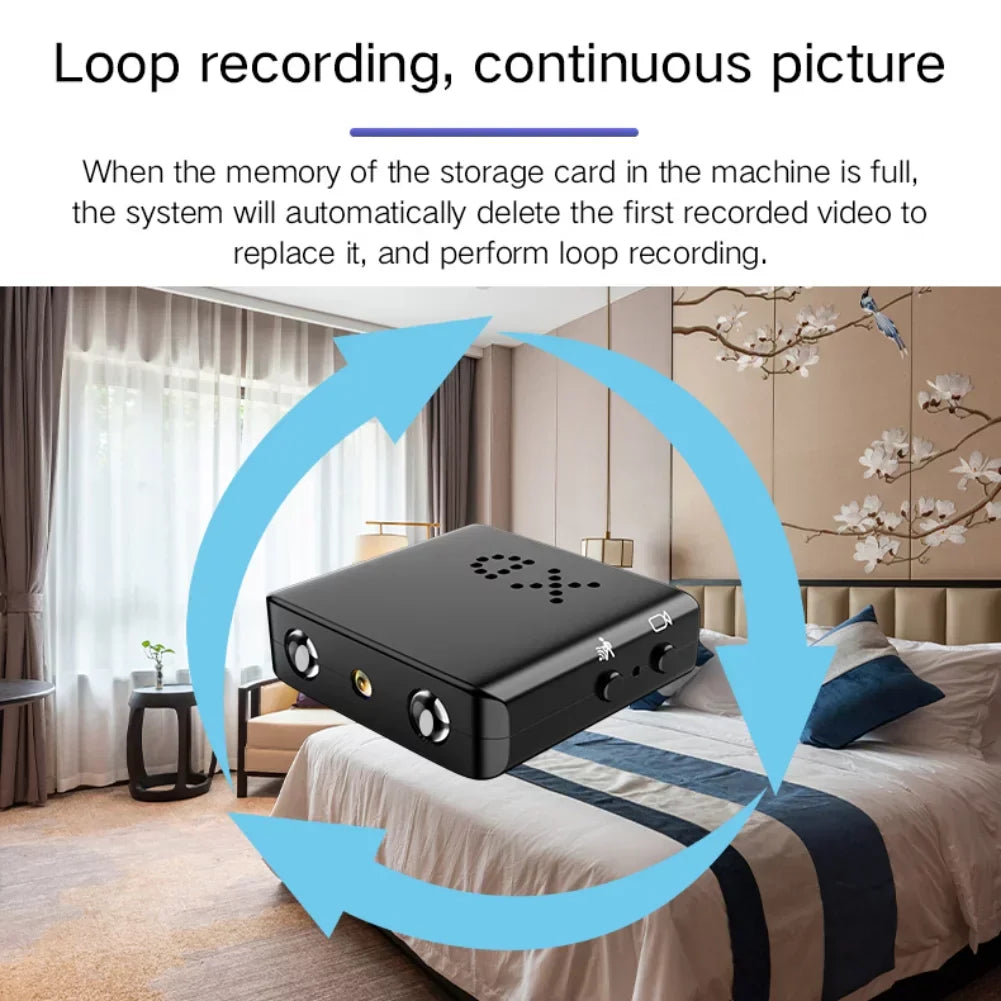 Microcamera HD con WiFi e audio - Telecamera di sicurezza compatta con visione notturna