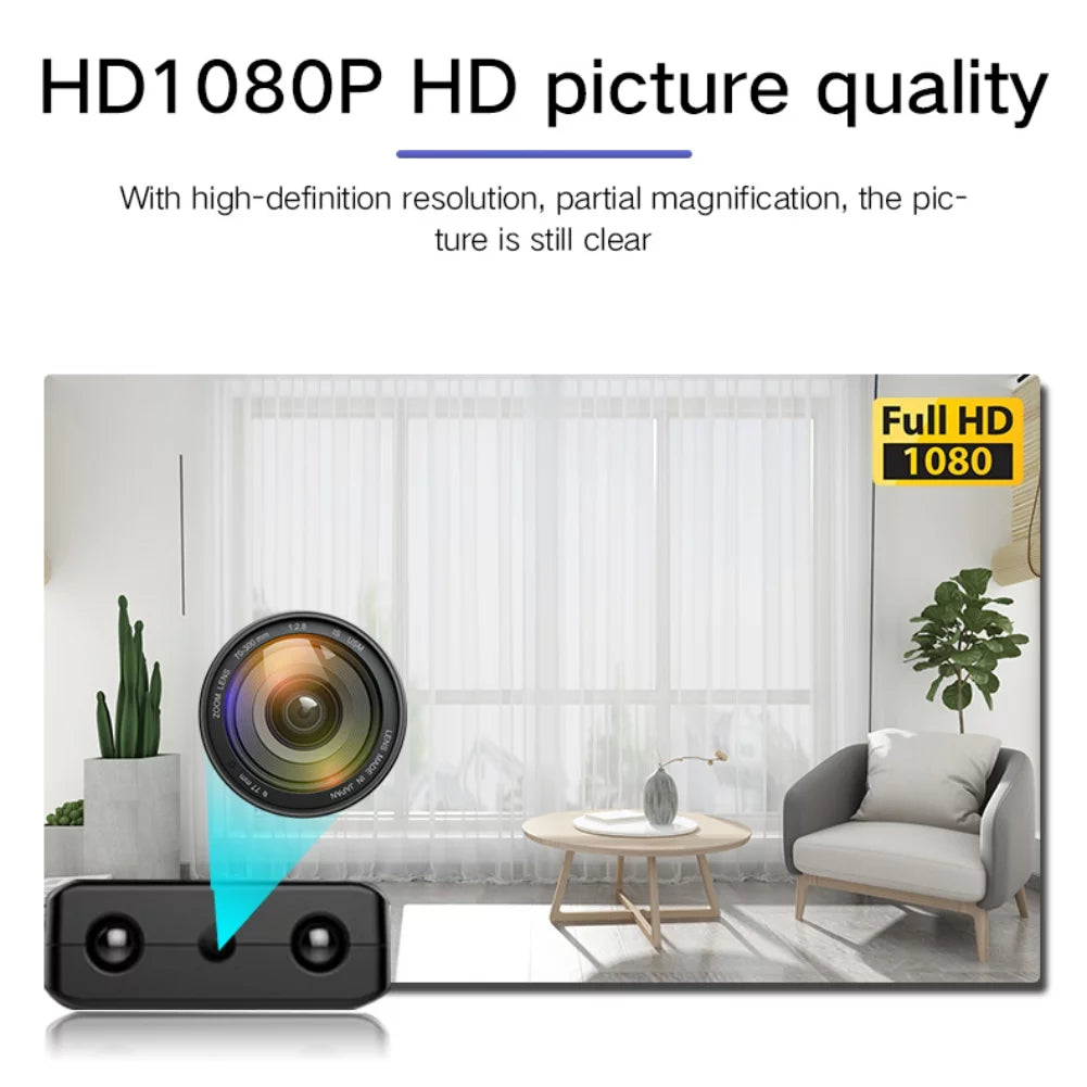 Microcamera HD con WiFi e audio - Telecamera di sicurezza compatta con visione notturna