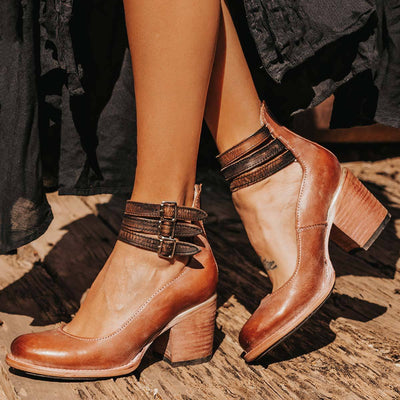 Zapatos de tacón con tiras en el tobillo de moda - Neda 