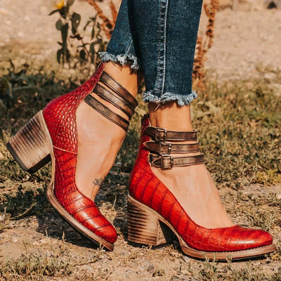 Zapatos de tacón con tiras en el tobillo de moda - Neda 