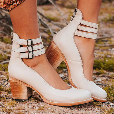 Zapatos de tacón con tiras en el tobillo de moda - Neda 