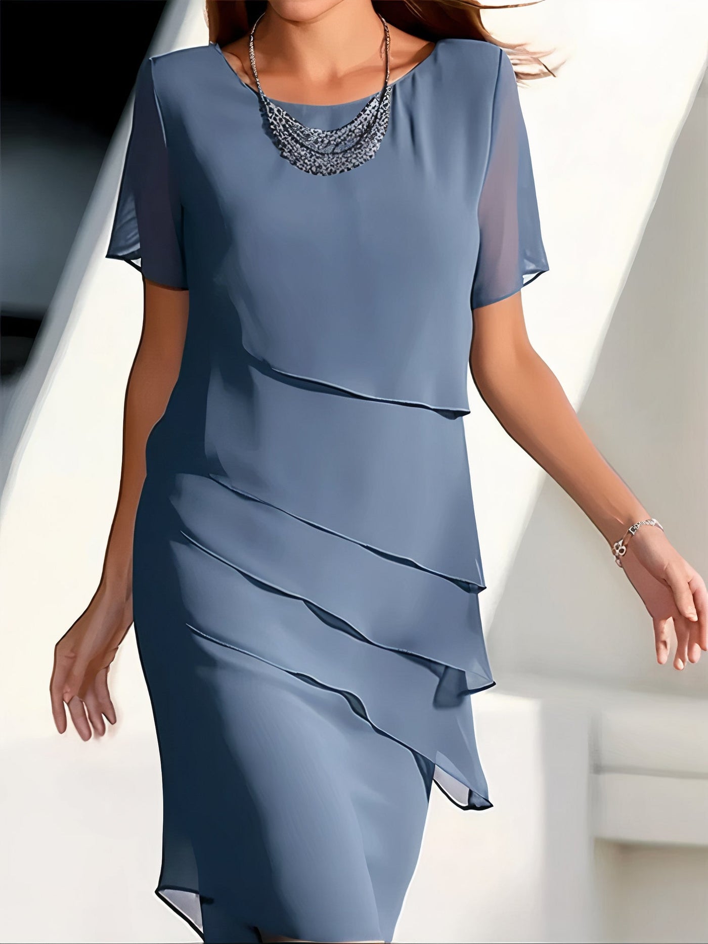 Nadine - Vestido plisado de gasa