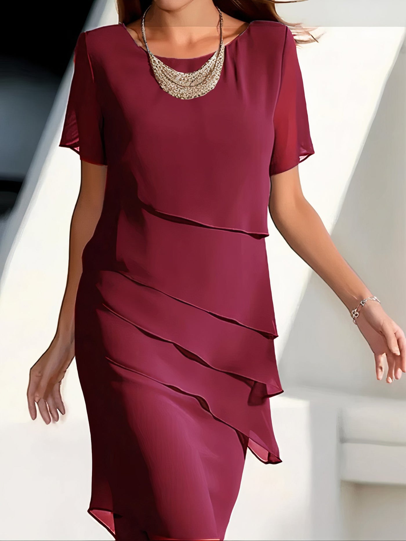 Nadine - Vestido plisado de gasa