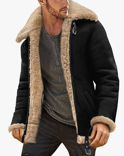 Chaqueta de hombre con solapa y cremallera. 