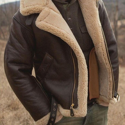Chaqueta de hombre con solapa y cremallera. 