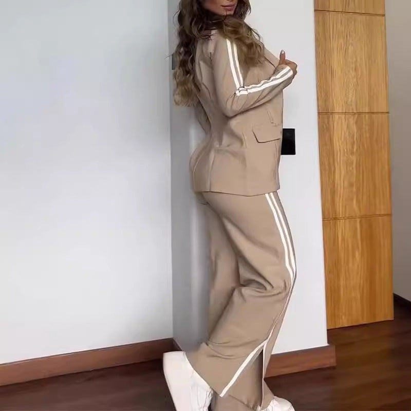 Robe style Isabelle avec col à revers et pantalon large