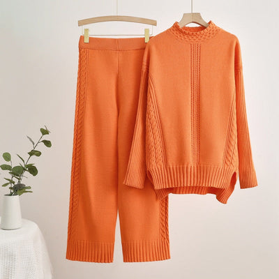 Isabelle-mode | Pantalon taille haute en maille à larges fentes