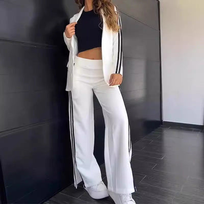 Robe style Isabelle avec col à revers et pantalon large