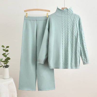 Parfait pour la mode | Ensemble pull à col roulé et pantalon chaud