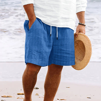 Bermuda homme en lin et coton avec poches à cordon d'été