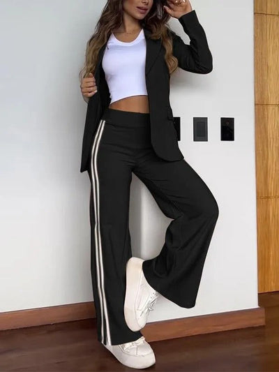 Robe style Isabelle avec col à revers et pantalon large