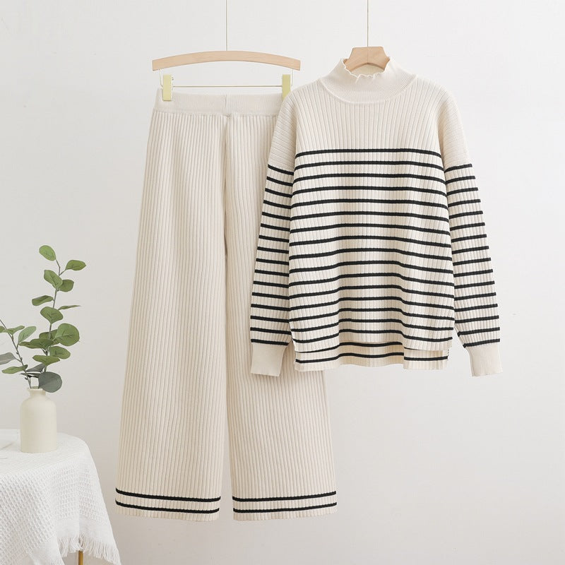 Conjunto de cuello alto y pantalones anchos estampados | Perfecto para la moda
