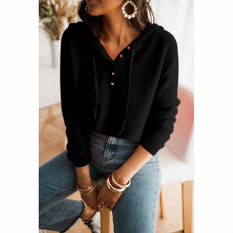 Felpa con cappuccio da donna - Vestibilità rilassata - Tessuto robusto - Dettagli in rilievo - Cappuccetto con cappuccio