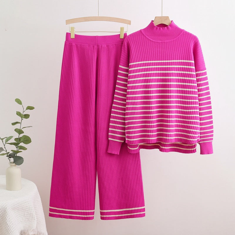 Conjunto de cuello alto y pantalones anchos estampados | Perfecto para la moda