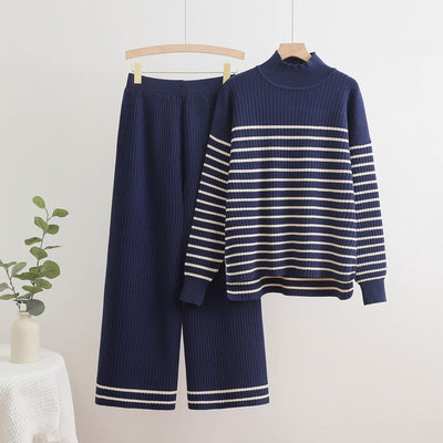 Conjunto de cuello alto y pantalones anchos estampados | Perfecto para la moda