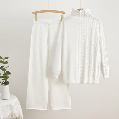 Parfait pour la mode | Ensemble pull à col roulé et pantalon chaud
