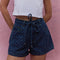 Shorts vaqueros para mujer - Cintura alta - Corte holgado - Cordón ajustable - Diseño de cinco bolsillos